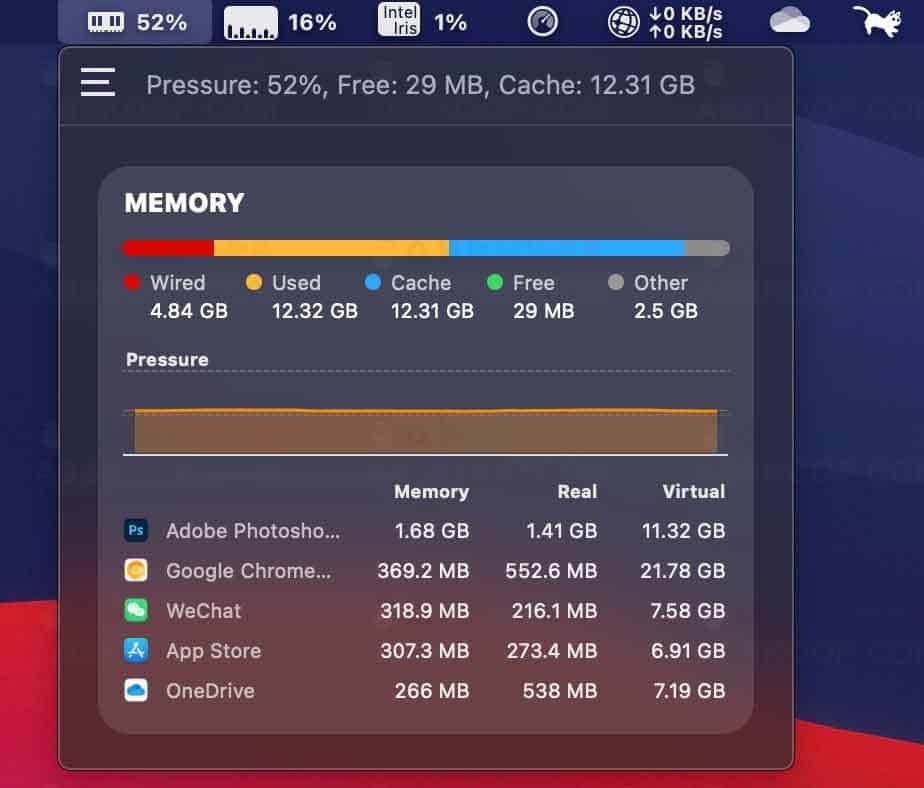 iStatistica Pro 4.0 内存监控模块