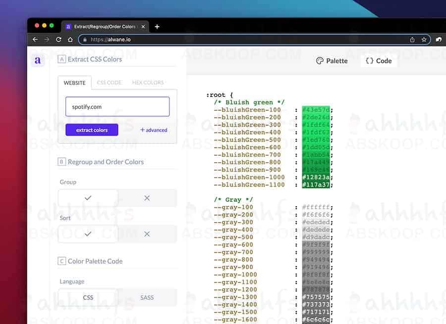 Alwane：从任何网站提取色系 获取颜色代码